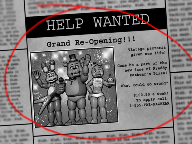 FNaF 2 Newspaper Help Wanted